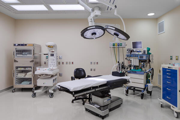 Healthcare Construction Management - Little Company of Mary medical room with c-section surgery equipment