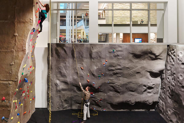 Chicago Campus Construction - Loyola Lakeshore Damen building climbing wall