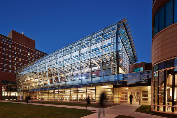 Campus Construction Chicago - Loyola University atrium exterior