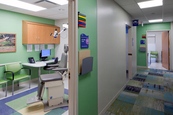 Heathcare Construction Chicago - Lurie Children's Hospital interior exam room and hallway