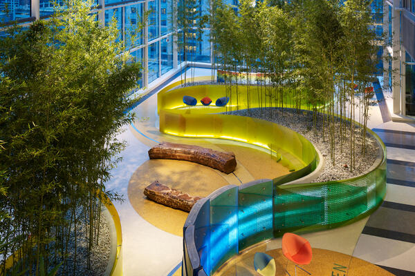 Heathcare Construction Chicago - Lurie Children's Hospital sky garden seating