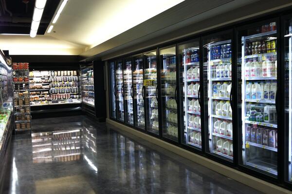 Grocery Retail Construction Chicago - Mariano's Fresh Market interior refrigerated aisle