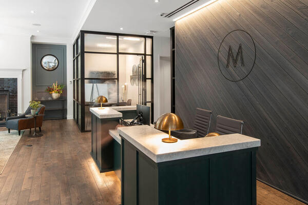 Chicago Apartment Complex Construction - Marlowe interior concierge desk