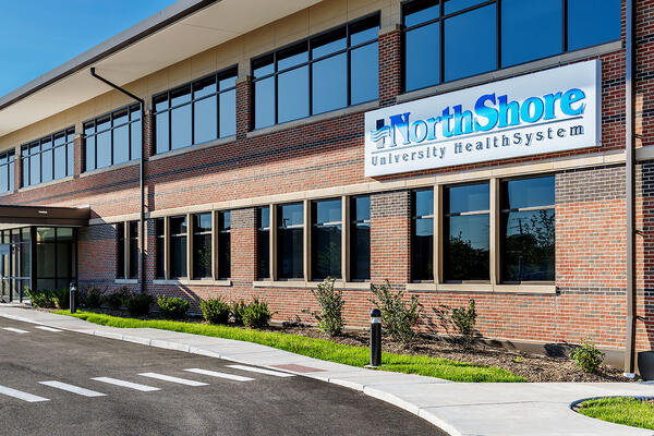 Medical Office Construction Company - Northshore Niles exterior entrance with sign