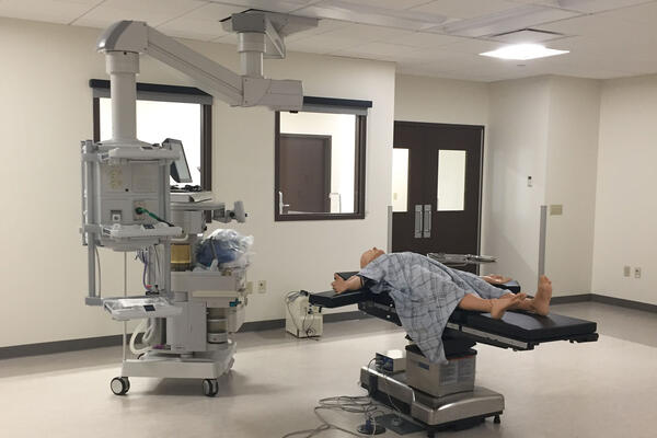 Simulation Lab Construction - Northwestern Franklin Center interior simulation room