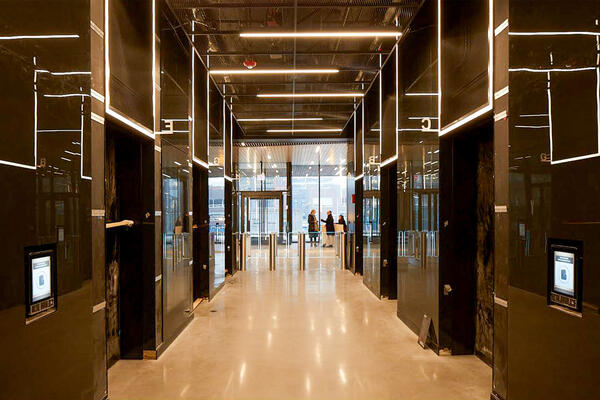 Award-Winning Office Construction Chicago - Gr33n interior elevator bay