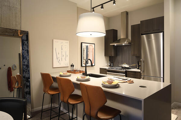 Luxury Apartment Development Chicago - Union West apartment kitchen