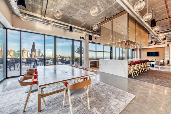 Chicago Science Lab Construction - Fulton Labs Fulton meeting room with city views