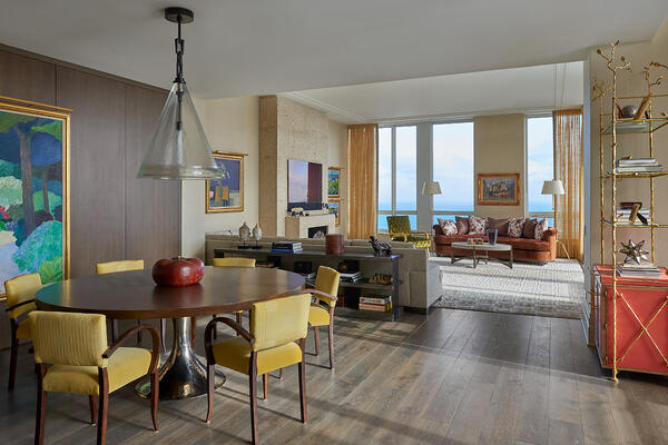 Chicago Luxury Condo Renovation & Construction - 55 E Erie open living room and dining room