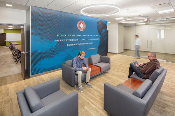 Simulation Lab Construction - Northwestern Franklin Center main lobby