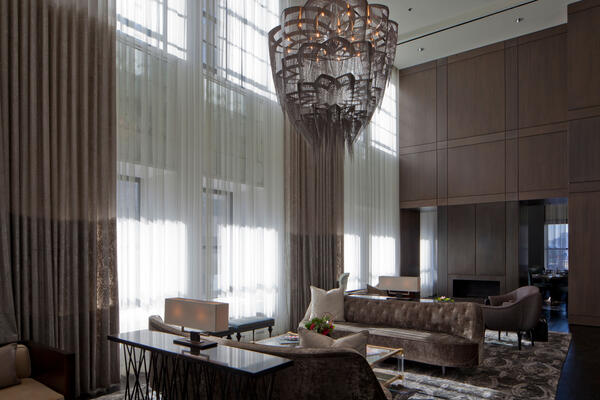 Luxury Condo Construction | Ritz Carlton Residences Chicago amenity room communal lounge space