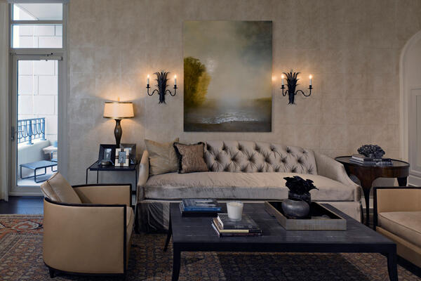 Luxury Condo Construction - Ritz Carlton Residences Chicago model unit sitting area