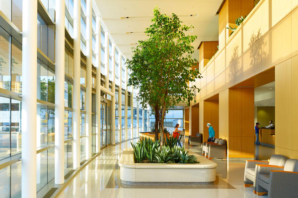 Chicago Hospital Construction Company - Northshore Skokie lobby atrium seating