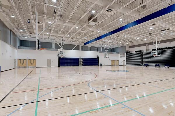 School Construction Chicago - Englewood Stem High School gymnasium