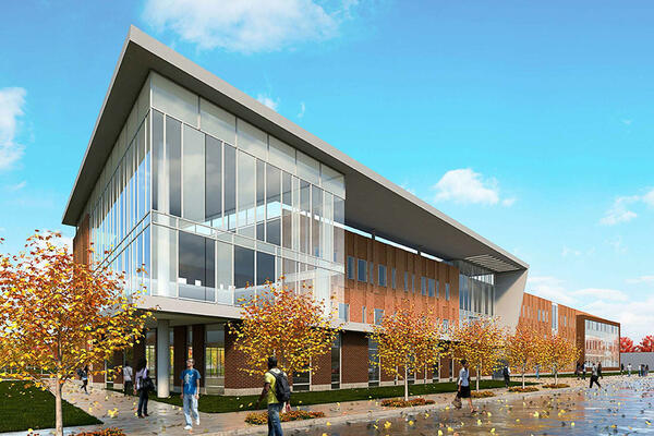 School Construction Chicago - Englewood Stem High School exterior rendering