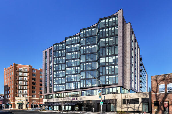 Chicago Luxury Apartment Development - The Main exterior full length shot of building