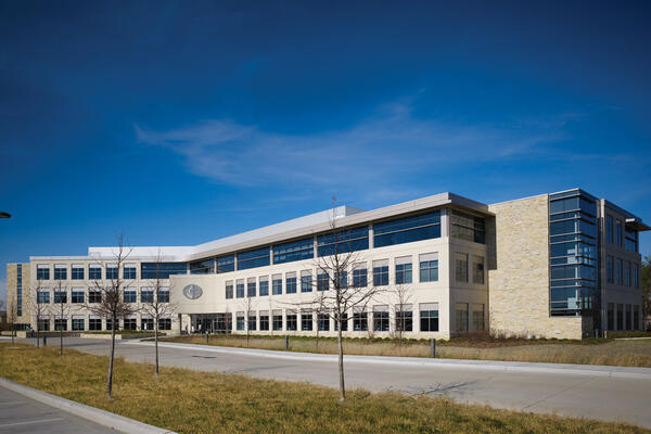 Office Construction & Remodeling - United Methodist HQ exterior full view with driveway