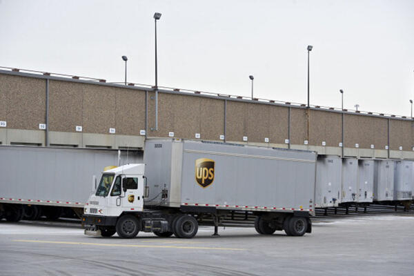 Industrial Construction Services - UPS Chicago Hub exterior with trucks