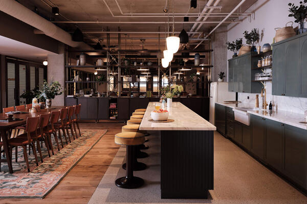 Corporate Interiors Construction - Working From_ Fulton Market interior kitchen